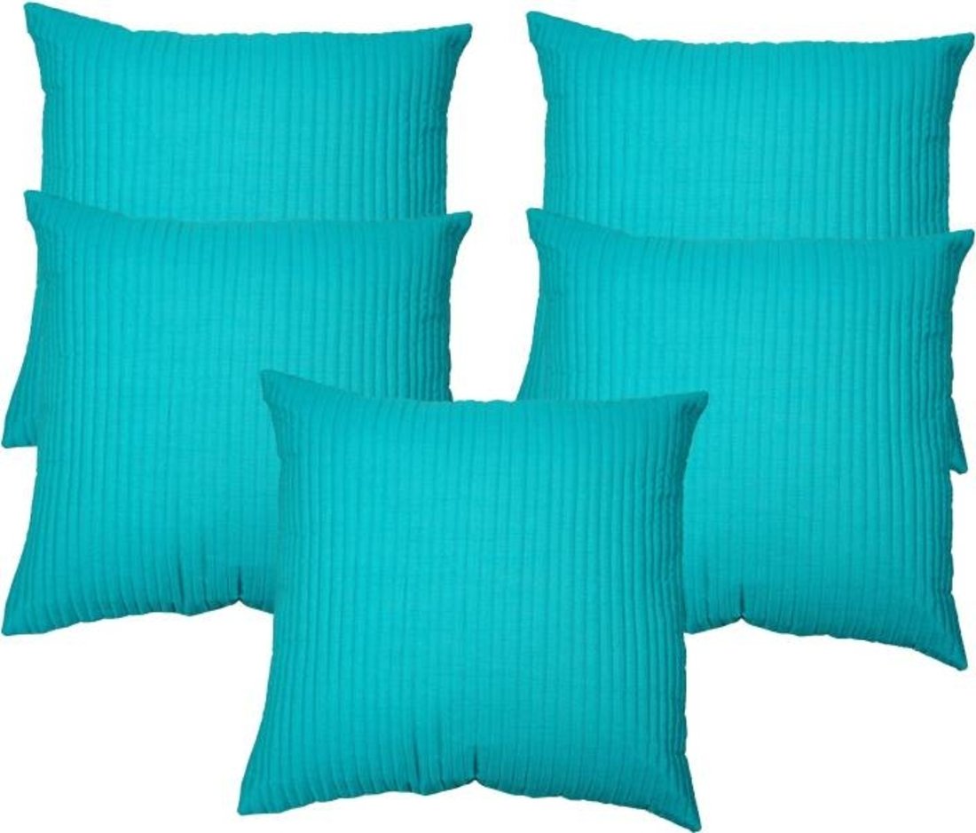 Desi HaultDesi Hault Cushion Covers 16x16 Set of 5 Striped Light Blue Color (40cm x 40cm)