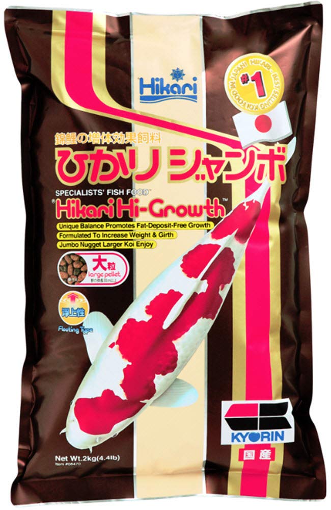 Hikari Hi-Growth Koi Fish Food Floating Pellets, Large (4.4 Pounds)