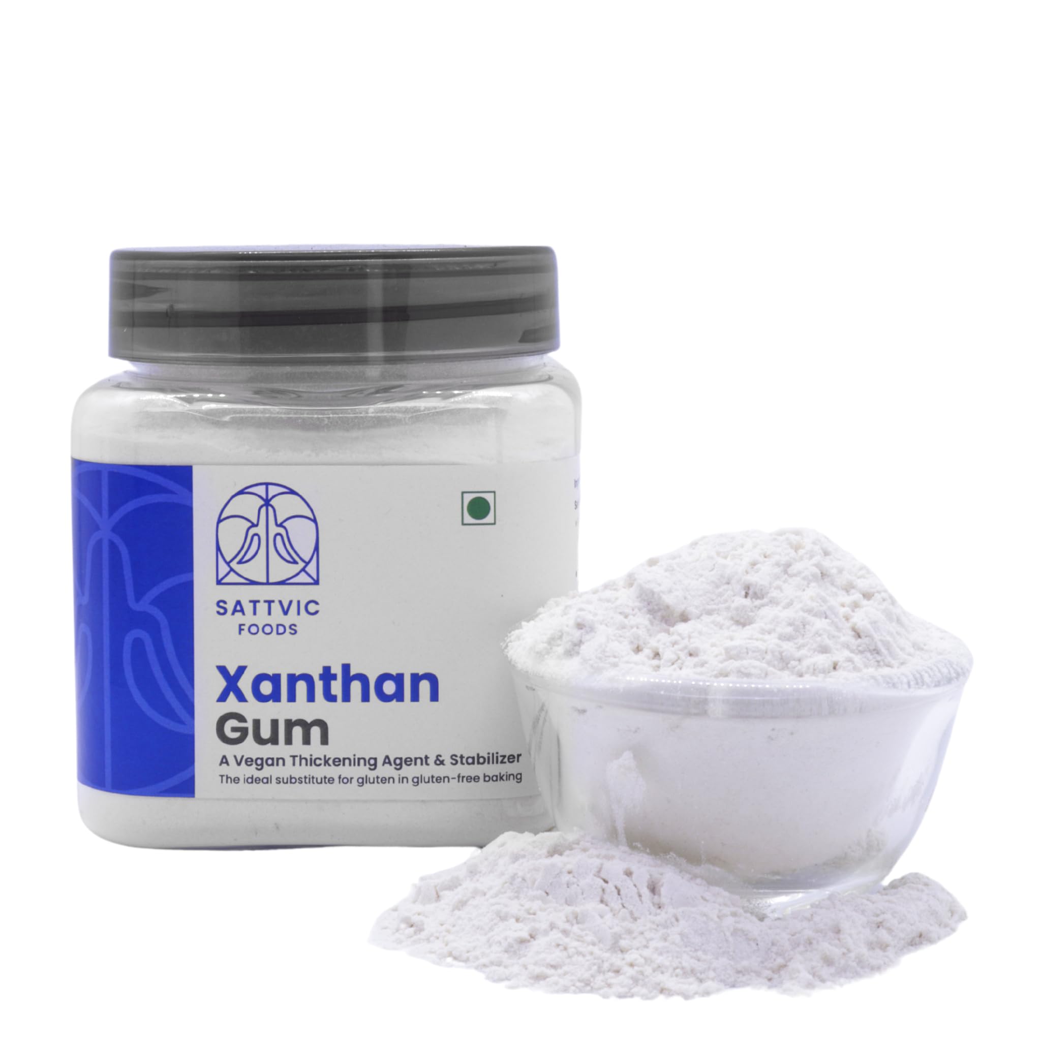 Sattvic Foods Xanthan Gum (100 g) Gluten-Free Stabilizer, Emulsifier & Vegan Thickener | NON-GMO | Keto-Friendly | Essential in Gluten-Free Baking, Use in Gravies, Sauces, Salad Dressings