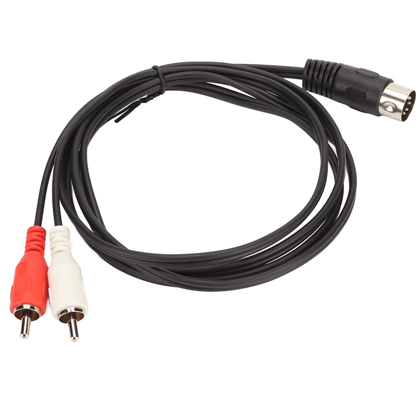 5 Pin Din Male to 2Male Cable, For CD Player VCR DVD Phono LD with PVC Wire Cover, 1.5m