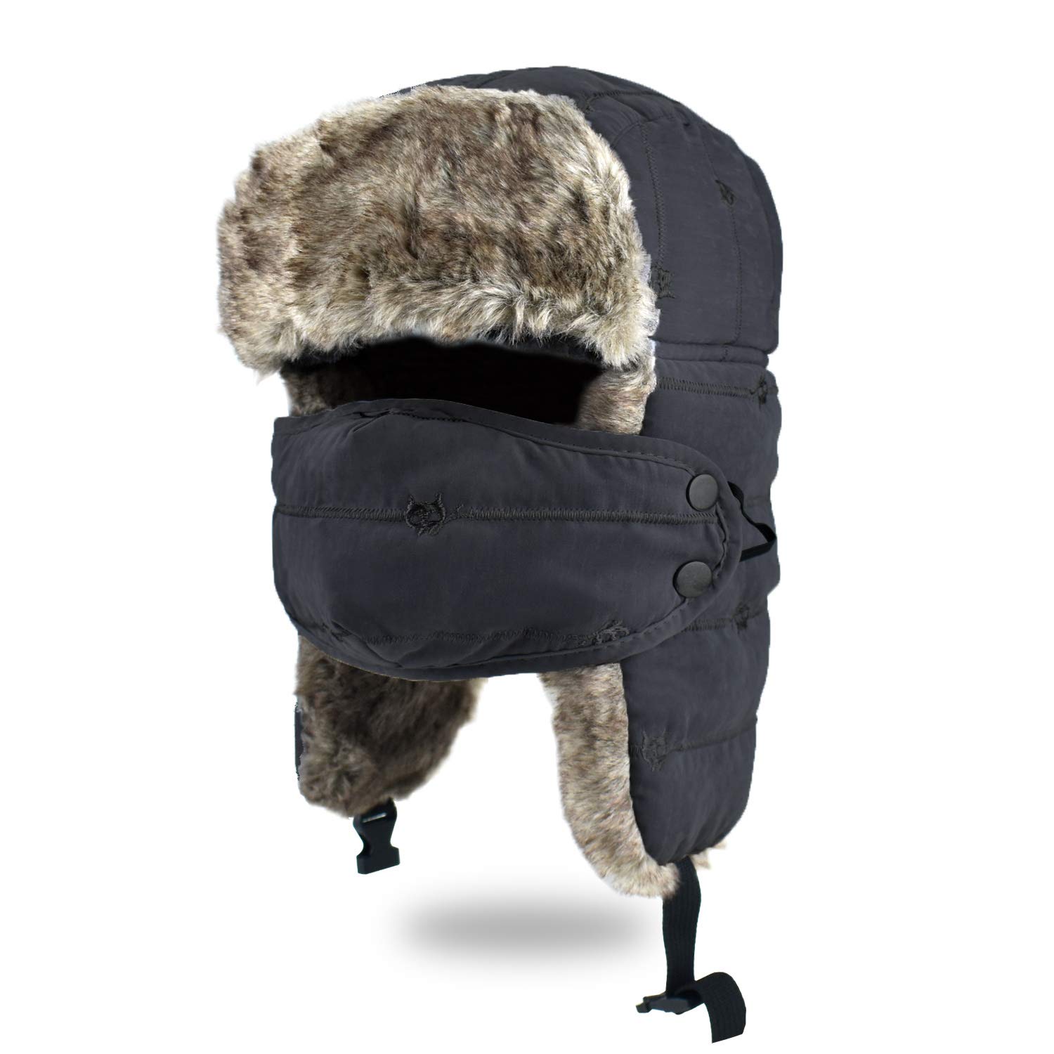 Unisex Winter Trapper Hat Warm Thick Trooper Hats Winter Hats ar Flap Bomber Hat with Windproof Mask for Hiking, Skiing, Skating and Climbing