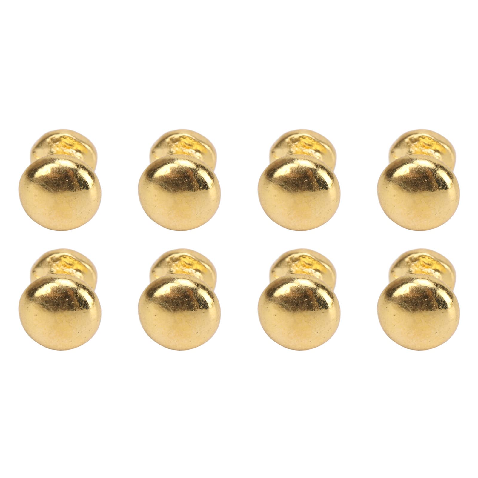 SPYMINNPOO 8Pcs 1:12 Scale Miniature Round Head Knobs, Metal Dollhouse Door Handle Knobs Furniture Knobs Accessories (Gold)