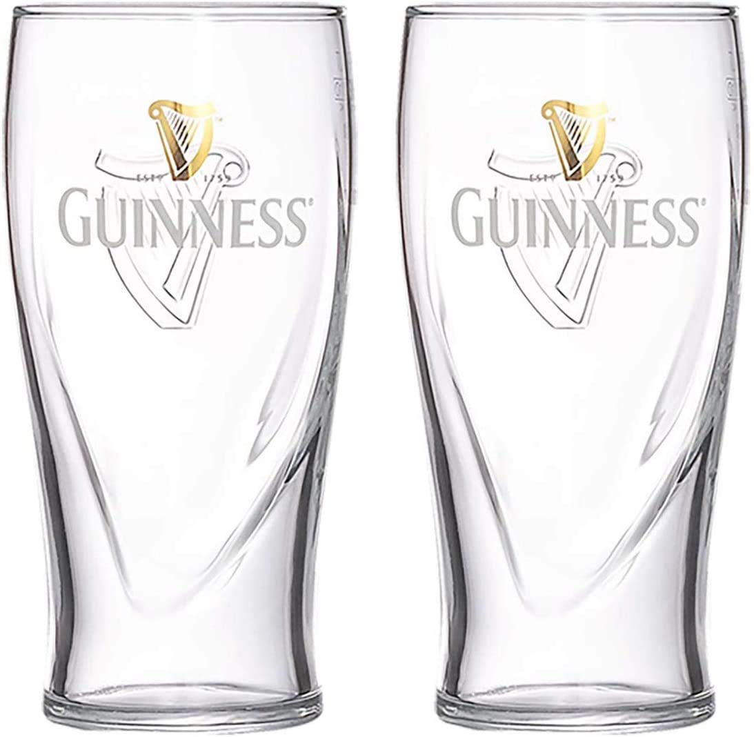 GuinnessOfficial Merchandise Embossed Pint Beer Glass (Set of 2)