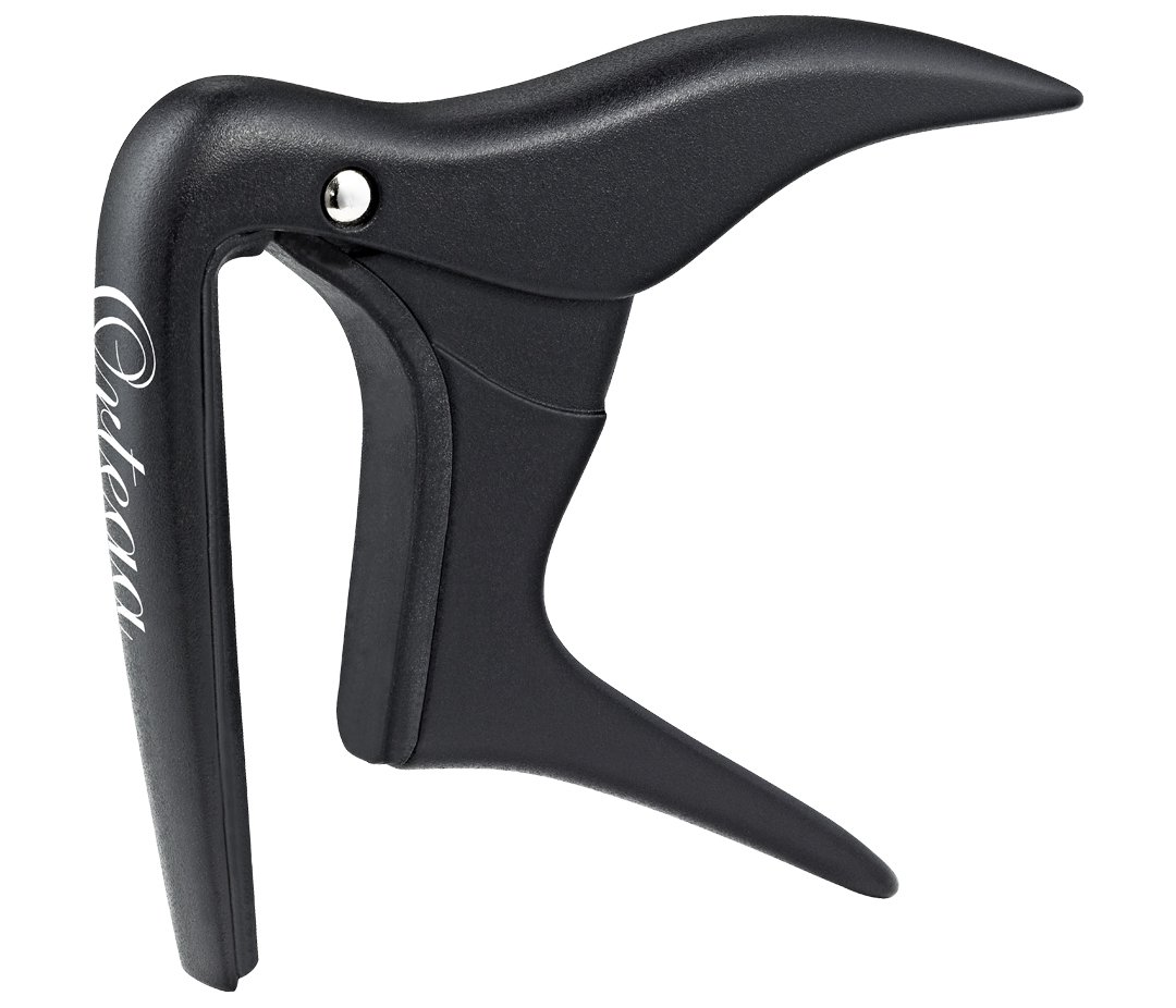 Ortega Guitars OCAPO-SBK One Touch Adjustable Capo for Classical Flat Fret boards up to 52mm Nut Widths, Satin Black