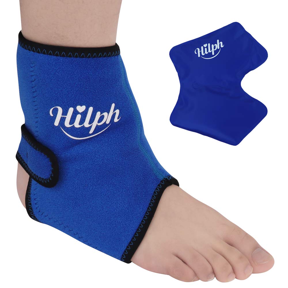 Hilph Ankle Ice Pack Wrap for Injuries, Reusable Hot Cold Therapy Ankle Gel Cold Pack Wrap for Sprained Ankle, Swelling, Pain Relief