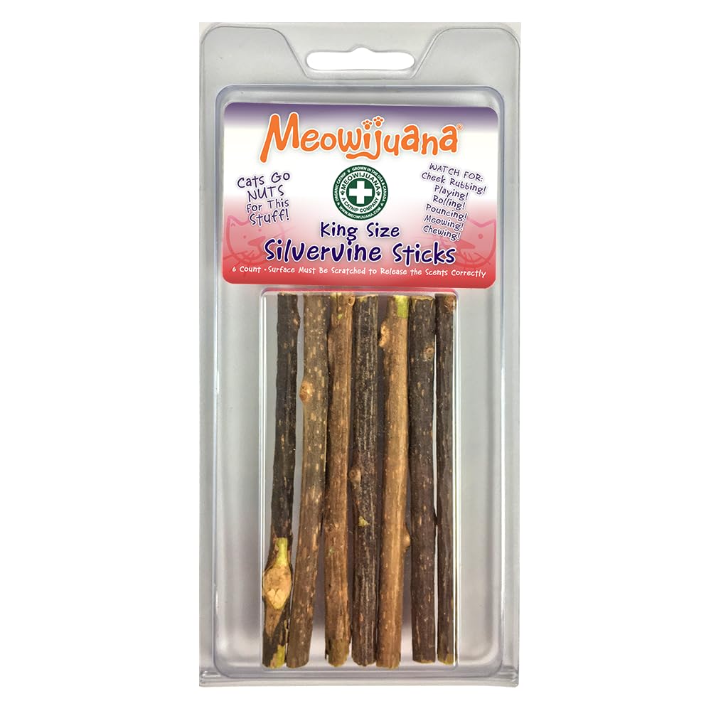 MeowijuanaSilvervine Sticks | Organic | Perfect for Cat Toys | Grown in North America | Feline and Cat Lover Approved