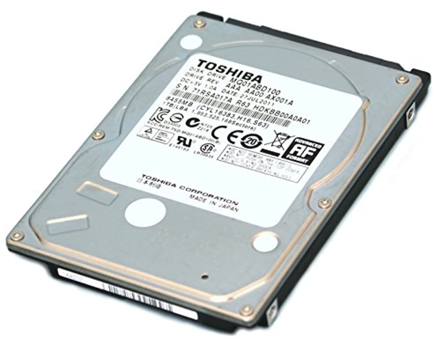 Toshiba MQ01ABD100 1TB SATA 3GB/s 5400RPM 2.5 Inch 9.5mm Internal Hard Drive