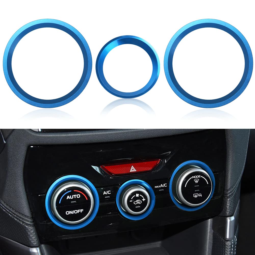 auovoAC Climate Control Knob Outer Ring Covers Accessories for Subaru Crosstrek 2018-2022 2023 / Impreza 2017-2023/ Forester 2019-2024 Interior Air Condition Switch Volume Control Trim (Dark Blue)