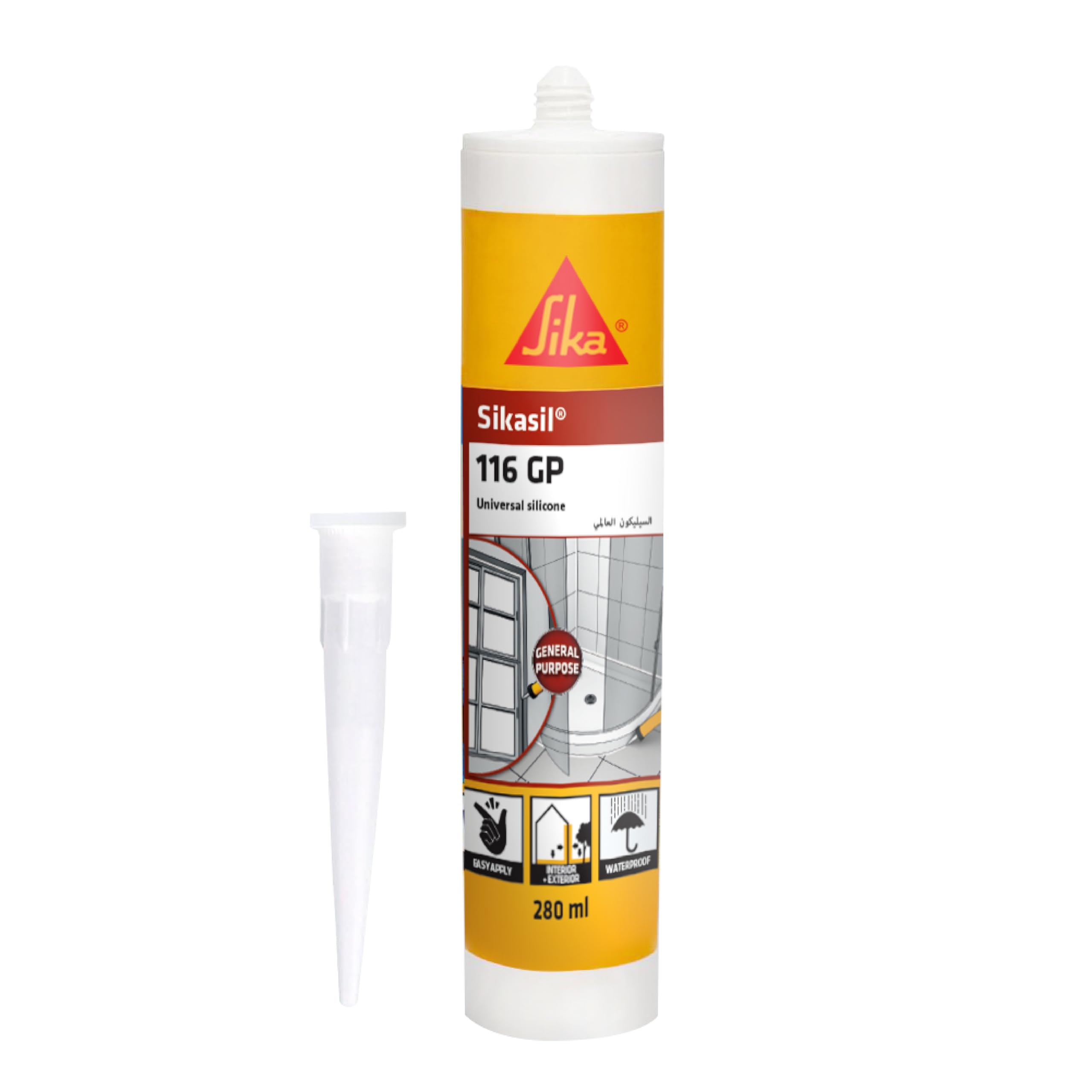 Sika Sikasil-116 Gp Universal Silicone, 280 Ml, Transparent