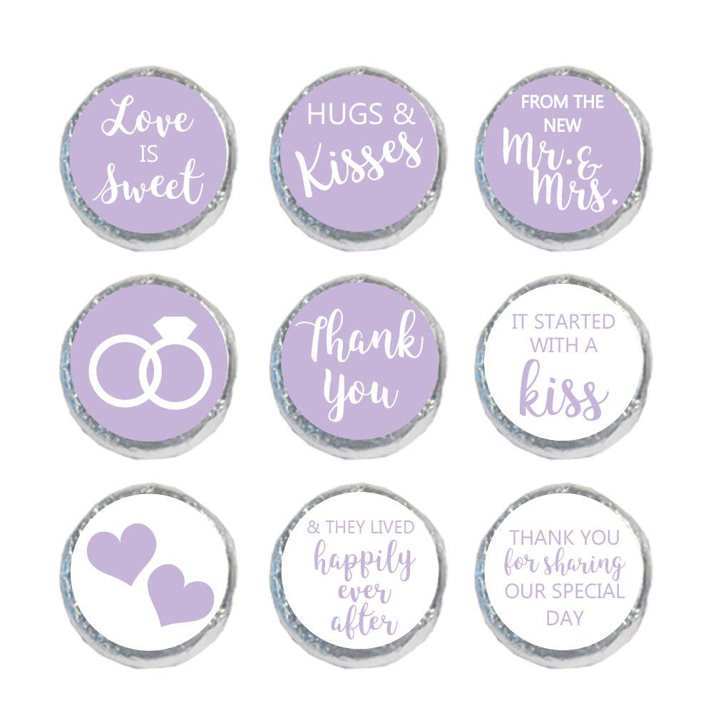 Mini Candy Stickers Wedding Favors Set of 324 (Lavender)