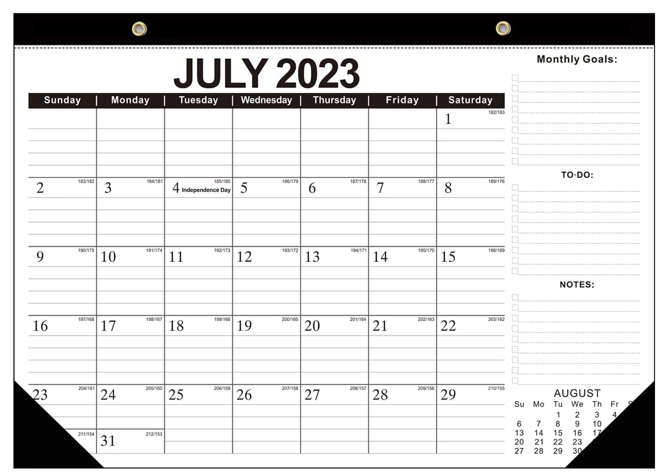 Loiisgy Wall Calendar Desk Calendar Jul.2023 - Dec.2024 Monthly with Corner Protectors,18 Months, Thick Paper, To-do List and Notes, Suitable for Home, Office, Classroom