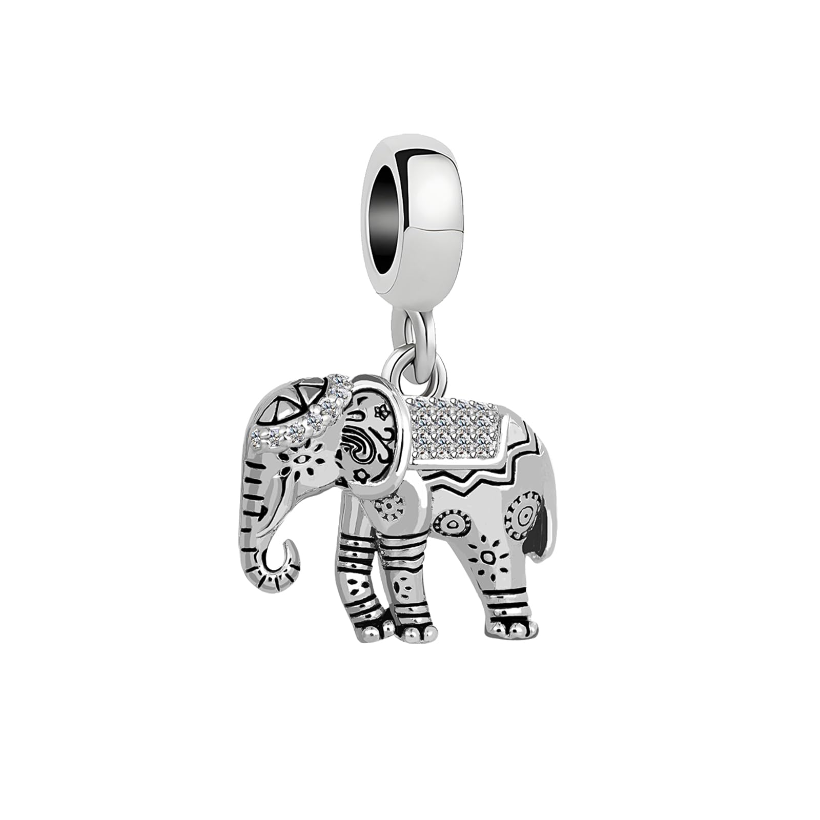 KunBeadElephant Birthday Dangle Lucky Bead Charms Compatible with Pandora Bracelets Necklace for Women