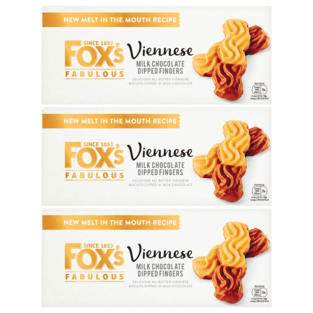 Milk Chocolate Biscuits Bundle With Fox's Viennese Milk Chocolate Dipped Fingers 105g (3 Pack)