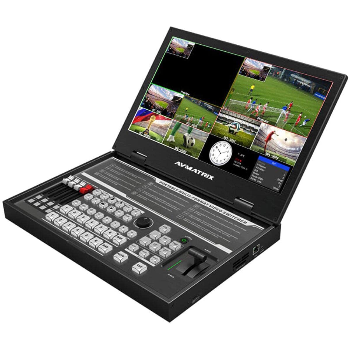 AVMATRIX PVS0615U 15.6" Portable 6-Channel SDI/HDMI Multi-Format Streaming Switcher