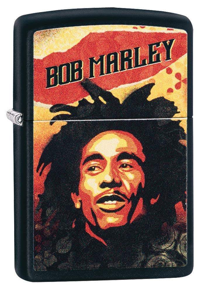 ZippoBob Marley Illustration Black Matte Pocket Lighter, One Size