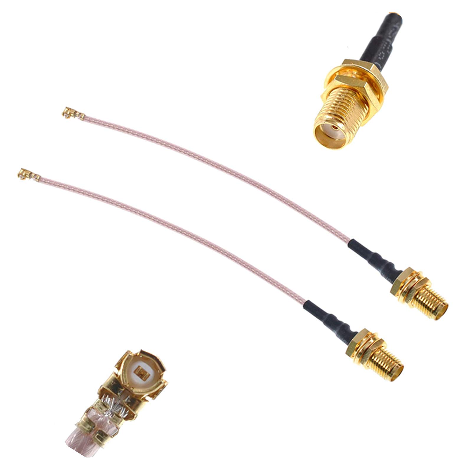 Oiyagai 2pcs RF Antenna Pigtail Cable SMA Female to IPX RG178 Wireless PCI Card 10cm