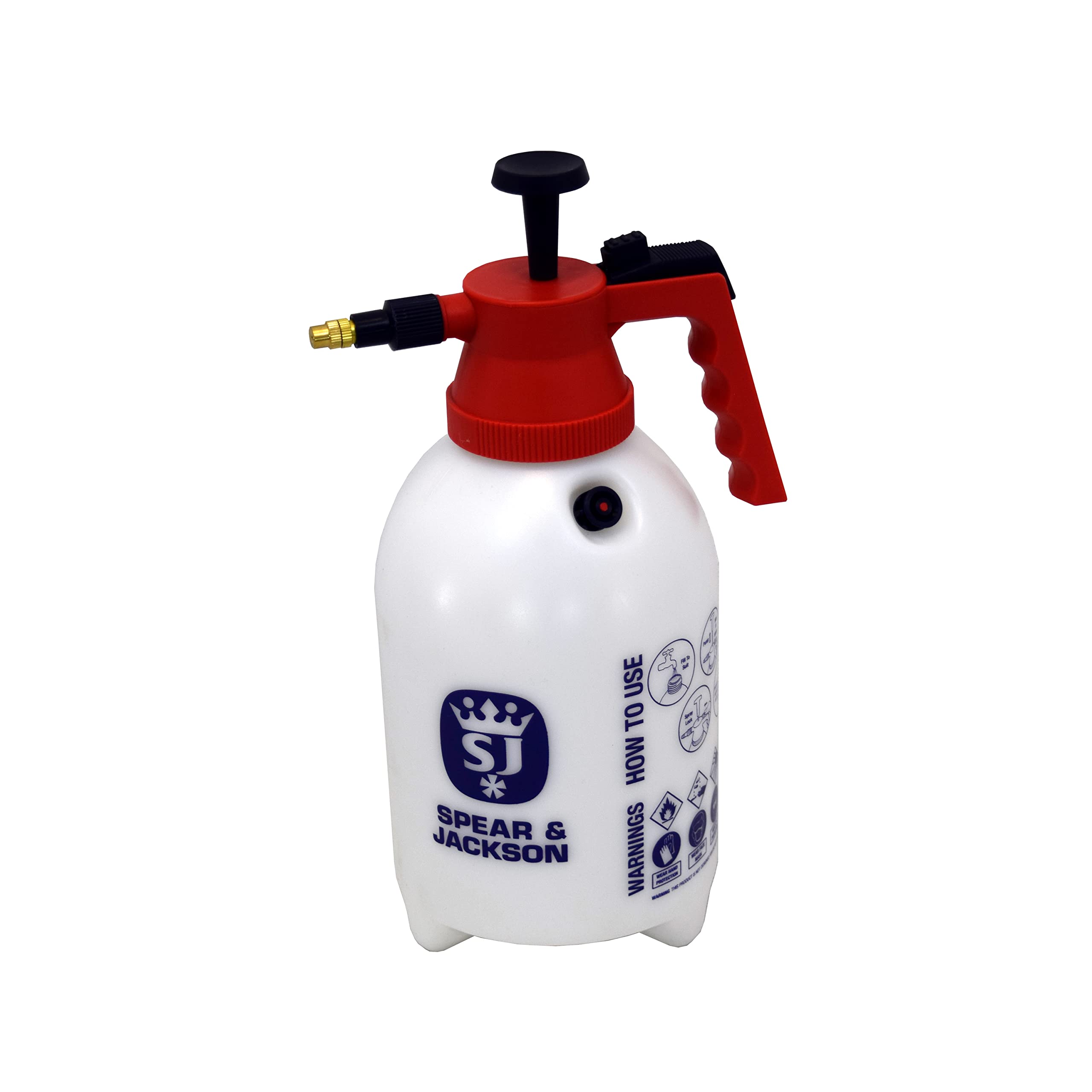 Spear & Jackson 2LPAPS 2 Litre Garden Pressure Sprayer, WHITE AND RED