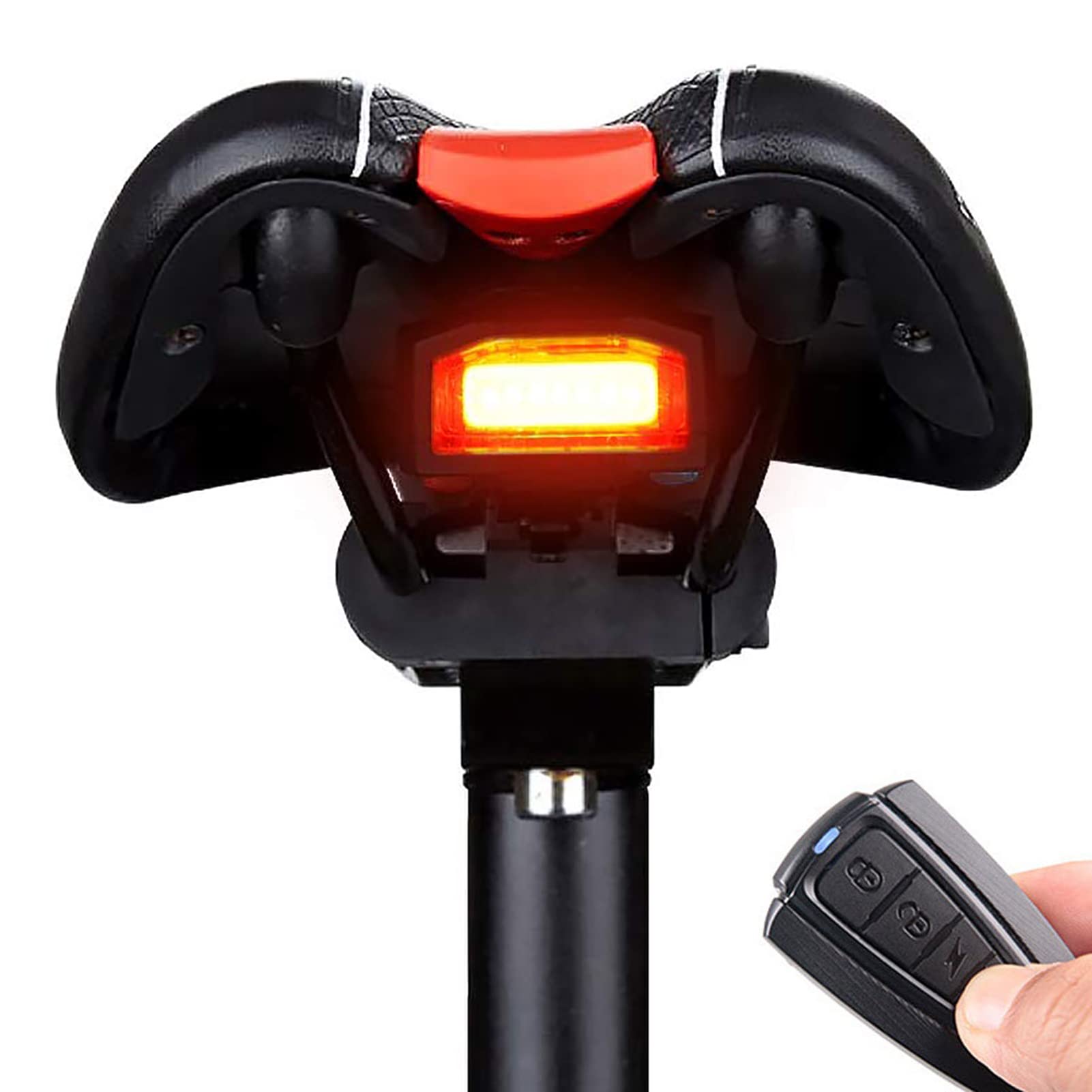 G Keni Smart Anti-Theft Bike Alarm, Bike Tail Light Rechargeable, Warning Electric Horn, Bike Finder with Remote, IPX5 Waterproof Electric Mountain/City Bike Accessories