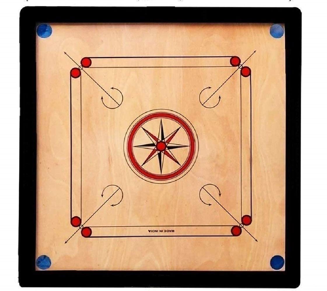 ZANGOORA Board (32 x 32 Inch) All Age Professional, Carrom and Free with Set of Coin, Striker and Powder Brown Color