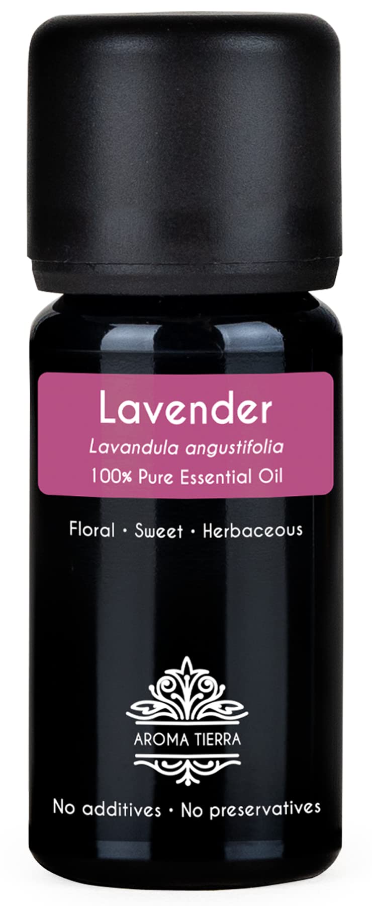 Aroma Tierra Lavender Essential Oil - 10ml - 100% Pure & Natural - For Diffuser, Sleep, Stress, Relaxation - Skin, Hair Growth, Body - Home, Bath, Laundry