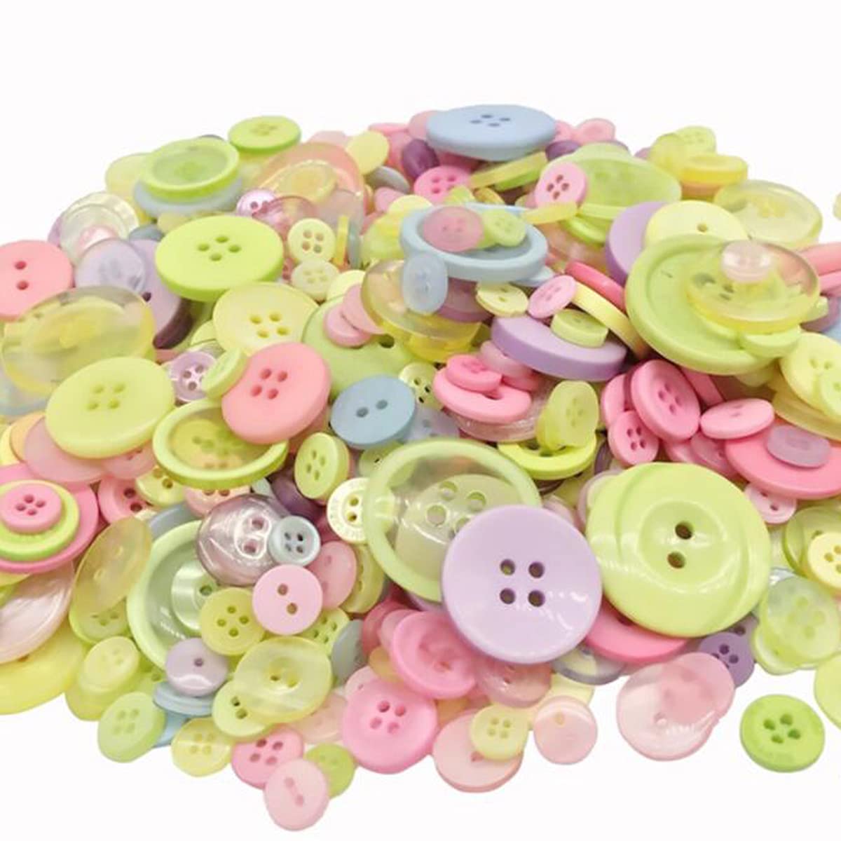 Wepetyo 660 Pcs Resin Buttons Assorted Sizes 2 and 4 Holes Round Craft Buttons for Adult Sewing,kids Manual Button Painting,DIY Crafts(color-MKL)