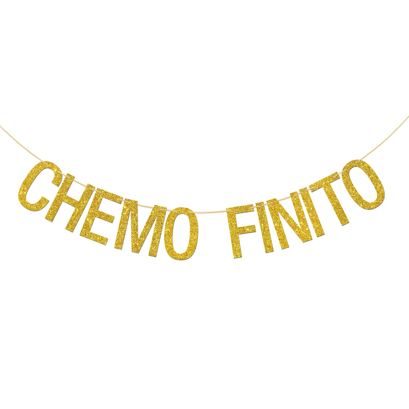 Chemo Finito Banner, Cancer Survivor Party Decorations, Breast Cancer, Cancer Free Party Supplies,Gold Glitter