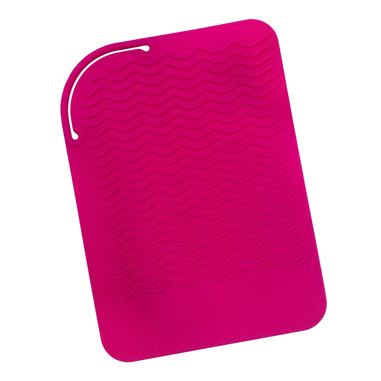 Sygile Silicone Heat Resistant Travel Mat, Anti-heat Pad for Hair Straighteners, Curling Irons, Flat Irons and Other Hot Styling Tools - Hot Pink