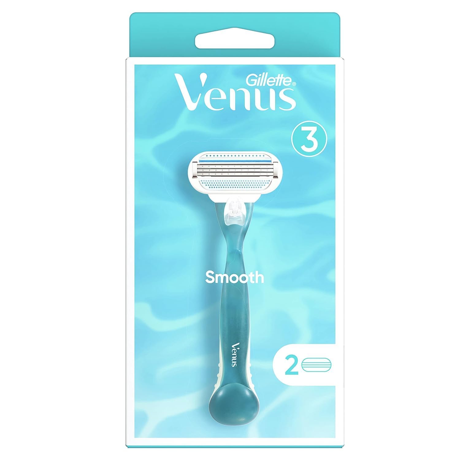 GilletteVenus Smooth Razor Handle + Razor Blade Refills x2