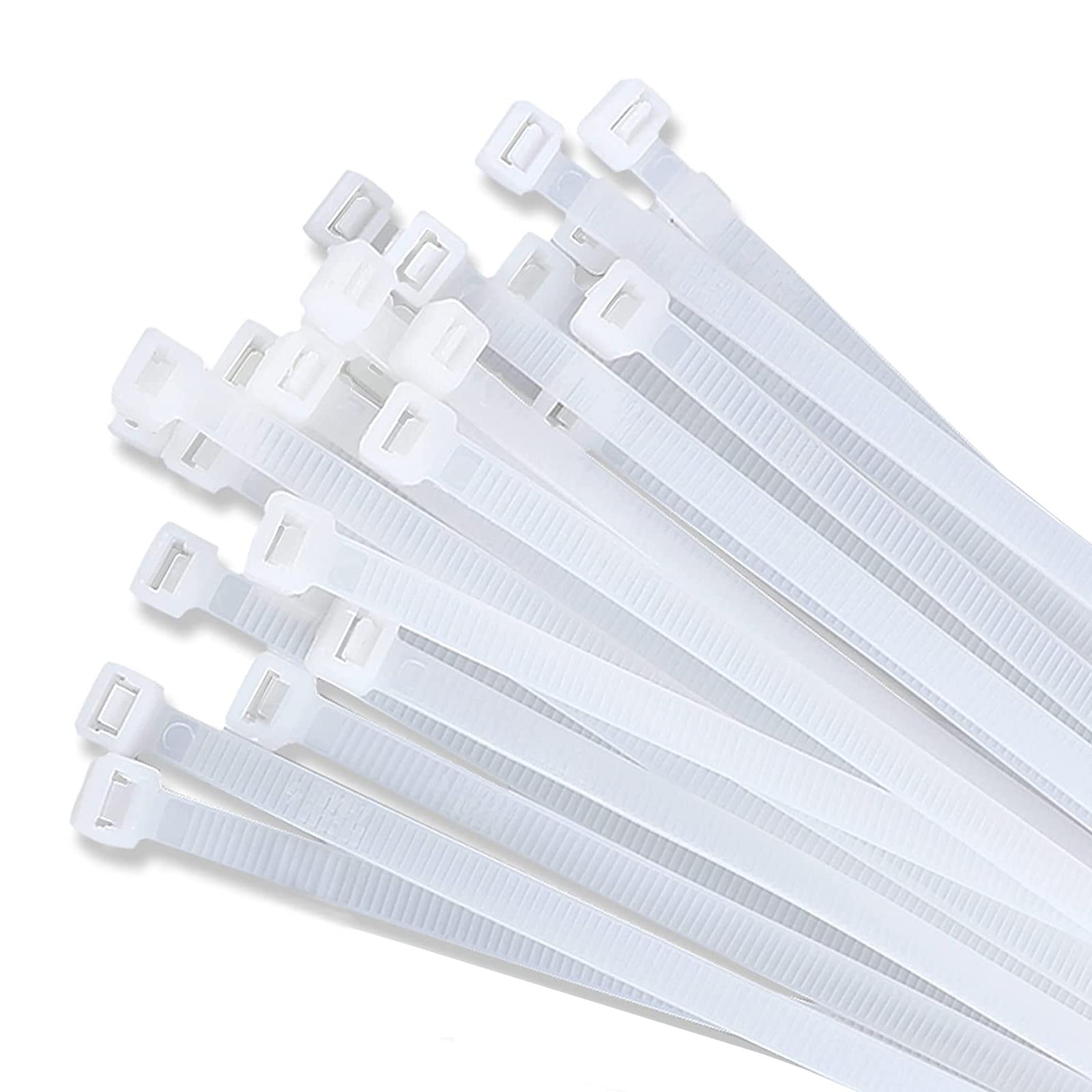 AGAOTIAN Zip ties 16 inch White clear Cable 100 per pack Plastic wraps With 60 Pounds Tensile