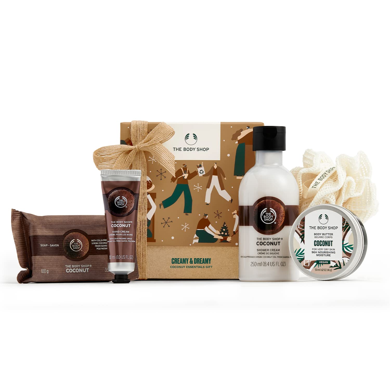 The Body Shop Creamy & Dreamy Coconut Essentials Gift Set, Hydrating & Rejuvenating Skincare for Very Dry Skin, 5 Count