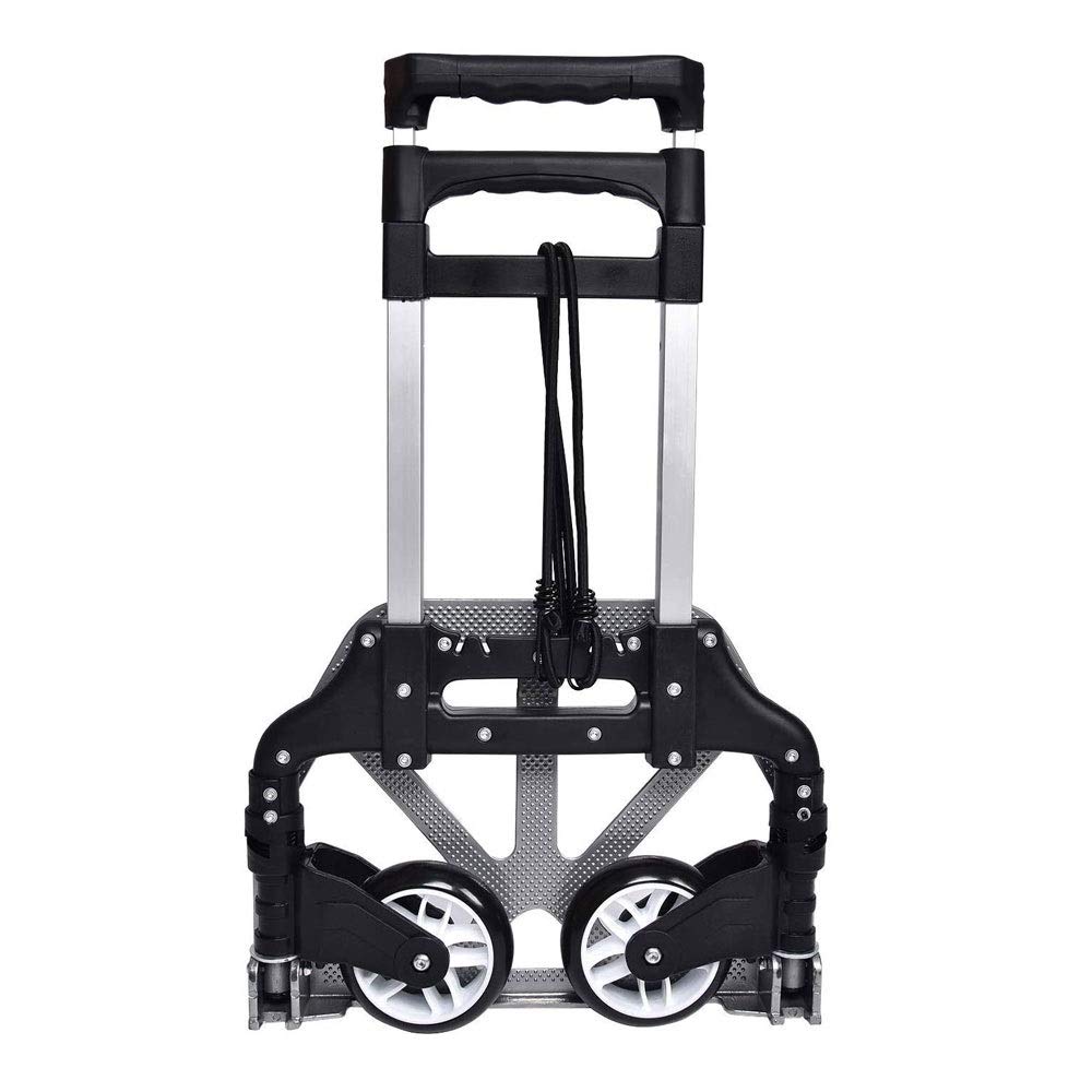 ShowaySHOWAY Folding Hand Truck Heavy-Duty Luggage Trolley Cart With Telescoping Handle And Rubber Wheels，Bearing 180 Lb Capacity