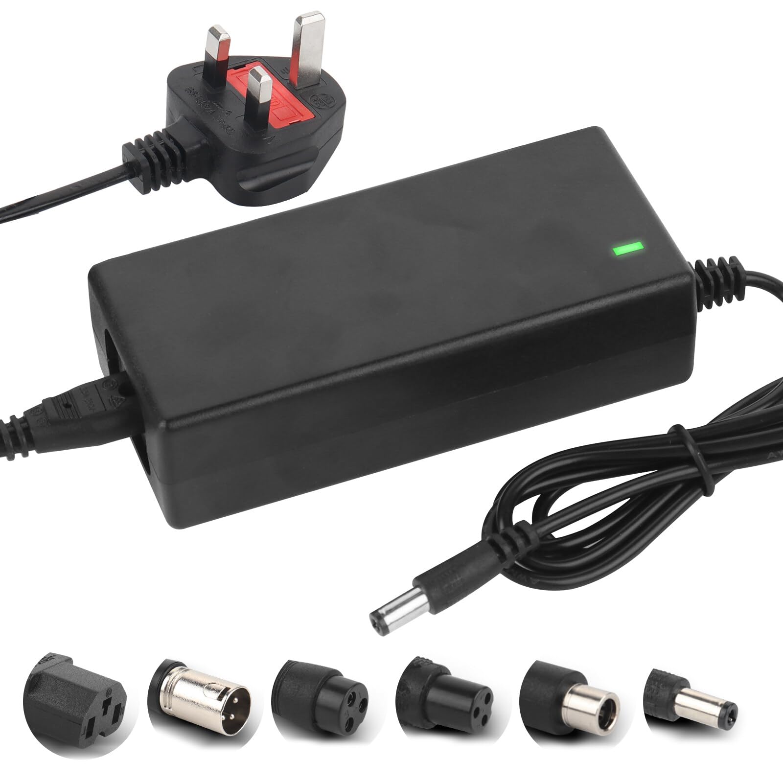 HIULLEN 42V 2A Electric Scooter Charger, Mobility Scooter Battery Charger, Lithium Battery Charger Ebike Battery Charger Fast Charger for Li-ion Battery, for M365, E Scooter Charger, 6 Plugs