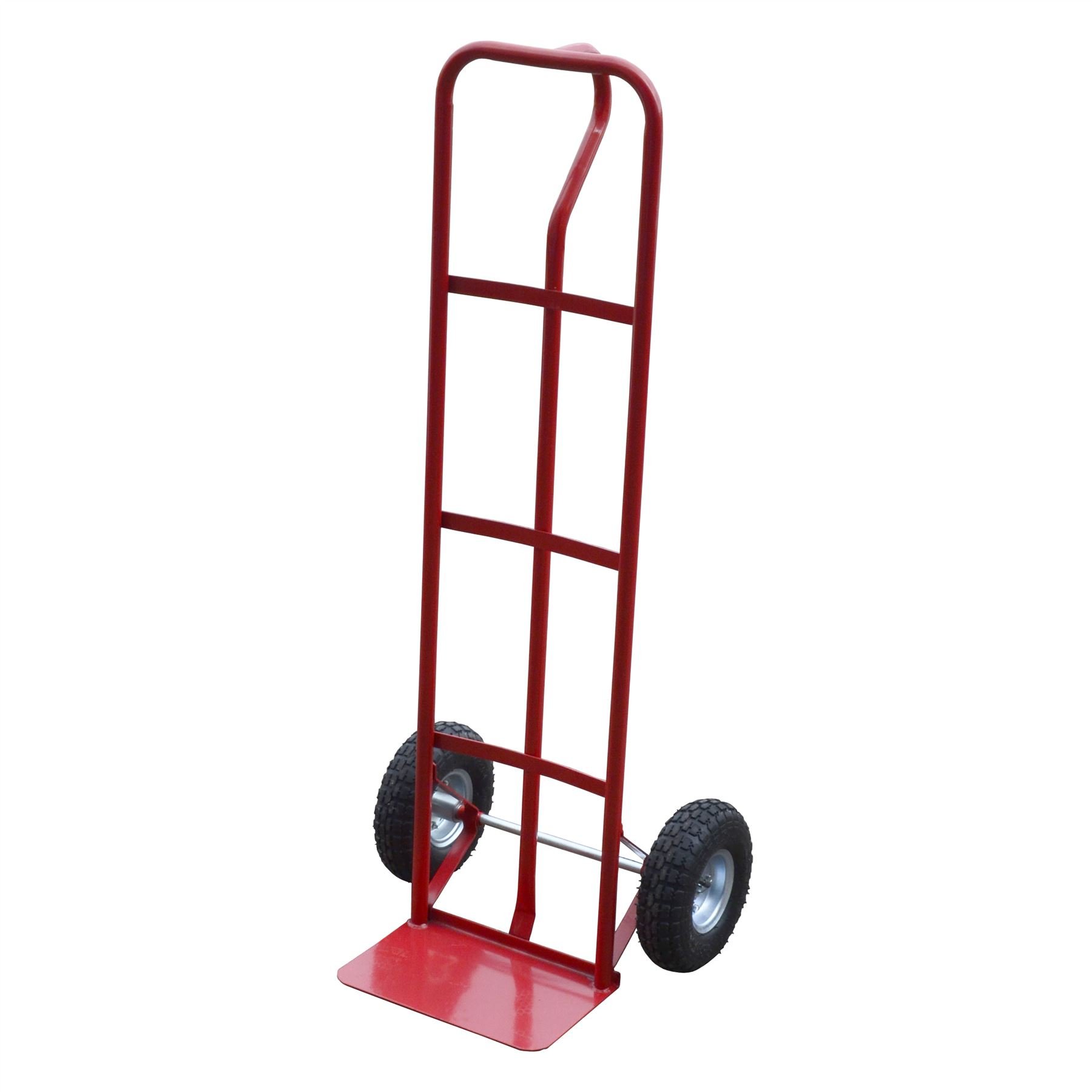 AB Tools Sack Truck 600lb With Pneumatic Wheels Red Steel Hand Trolley Stacker Truck