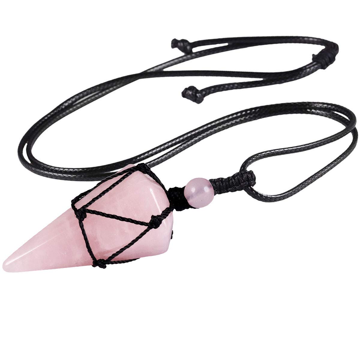 mookaitedecor Healing Crystal Point Necklace for Women Men, Semi Precious Stone Pendant with Adjustable Chain for Healing Reiki Chakra Jewelry Gift