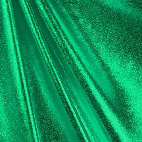 Kelly Green Foil Metallic Spandex Fabric - by The Yard