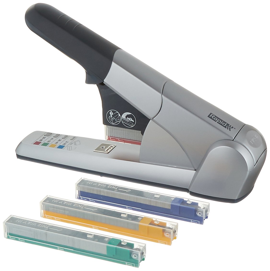 Rapid 02892 heavy duty cartridge stapler, 80 sheet capacity, silver