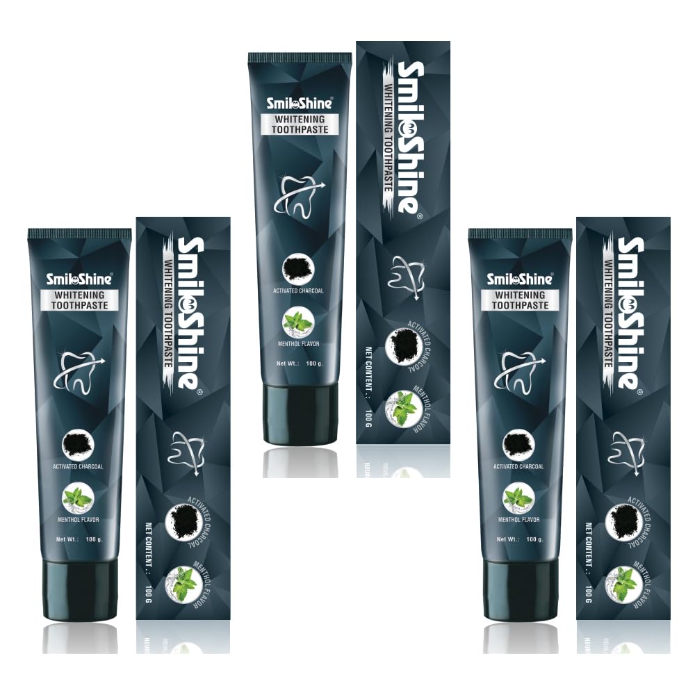 Whitening Toothpaste with Activated Charcoal Pack of 3