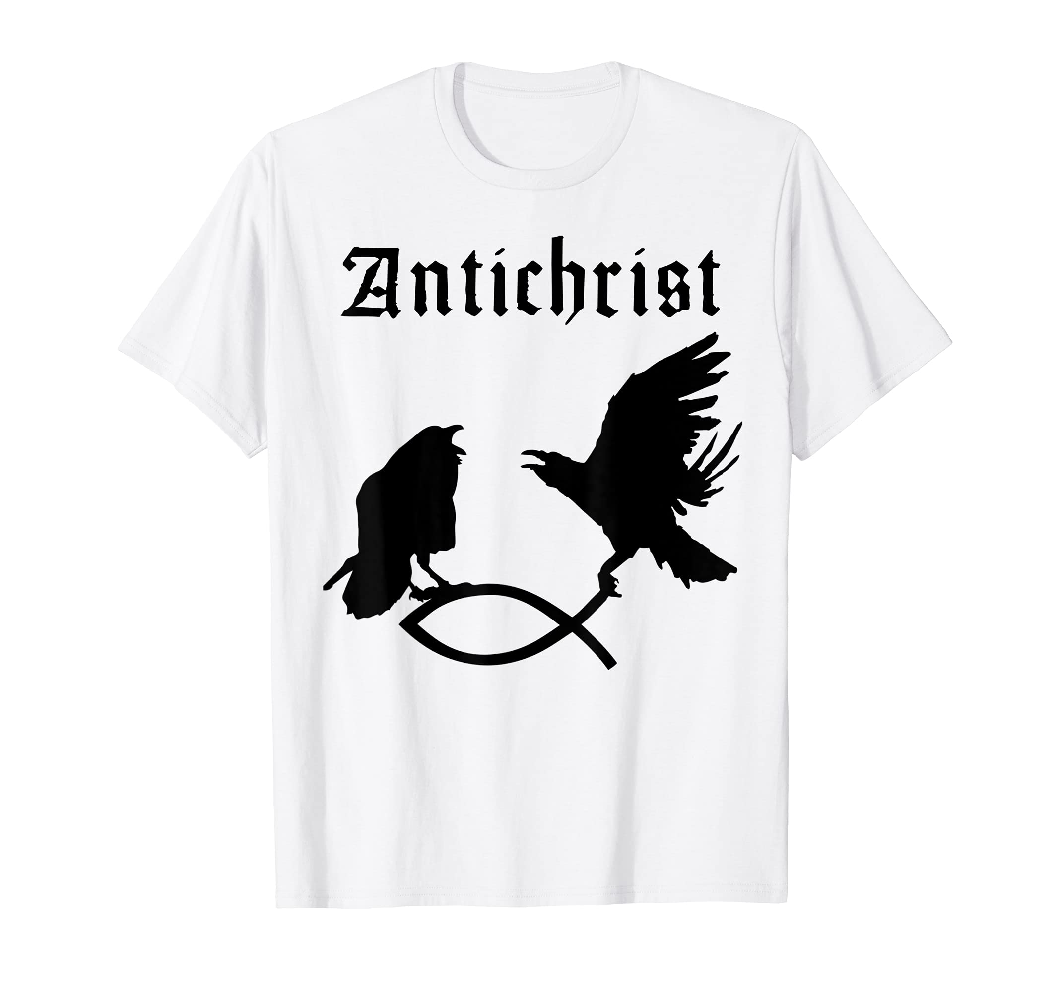 HeidenklamottenRavens catch Christian fish | Occult Viking – Antichrist T-Shirt