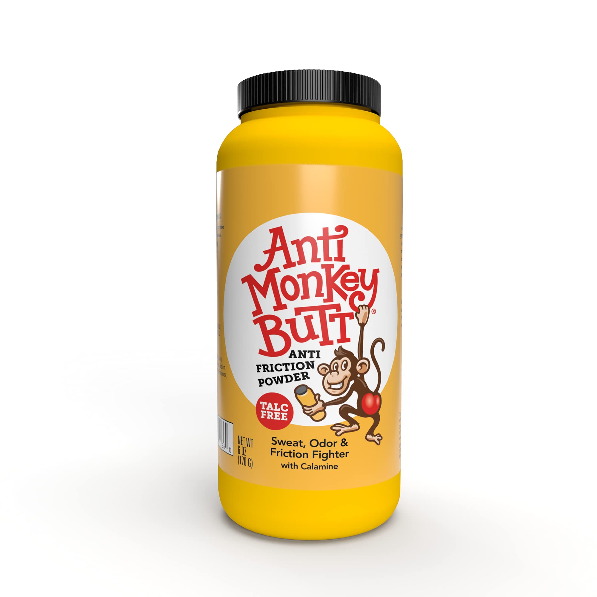 Anti Monkey Butt | Body Powder with Calamine | Sweat, Odor and Friction Fighter | 6 Ounces | Pack of 1