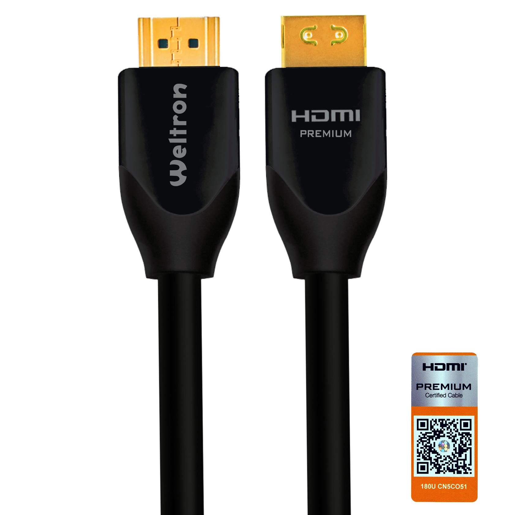 WELTRON - Certified HDMI Cable Black 6' (91-804CP-02M)