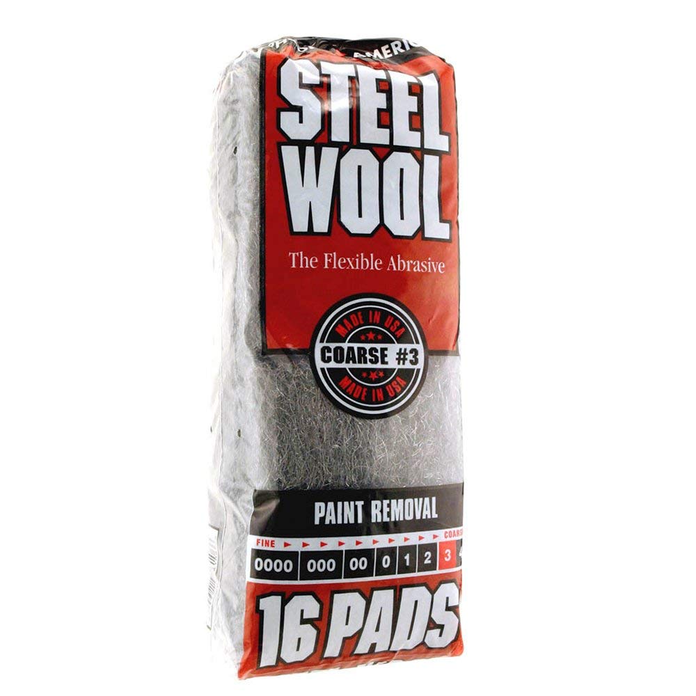 Steel Wool, 16 pad, Coarse Grade #3, Rhodes American, Paint Removal