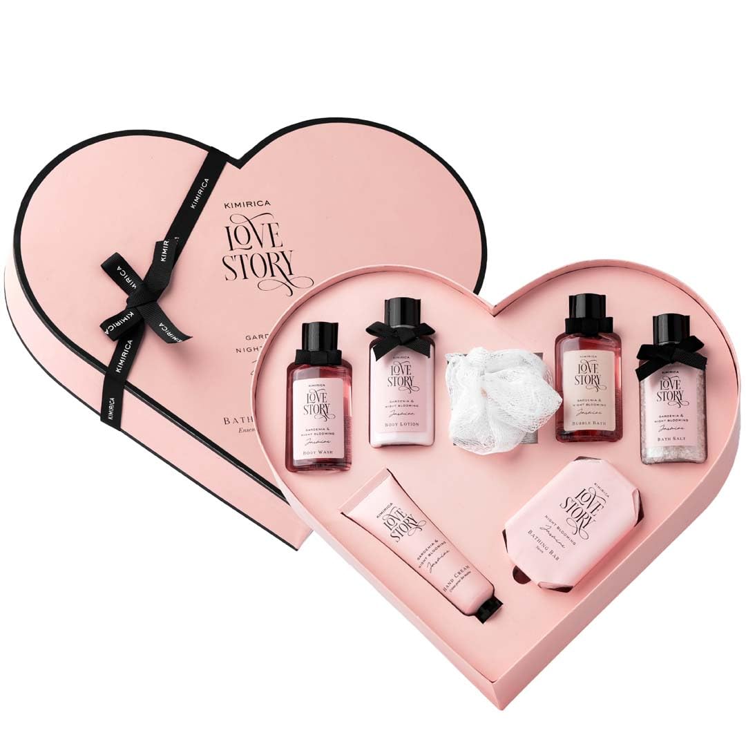 KimiricaLove Story Moment Gift Set For Women & Men | Luxury Bath and Body Care Set | Gift Box To Pamper Your Loved Ones | Gift set for Every Occasion | Pack of 7