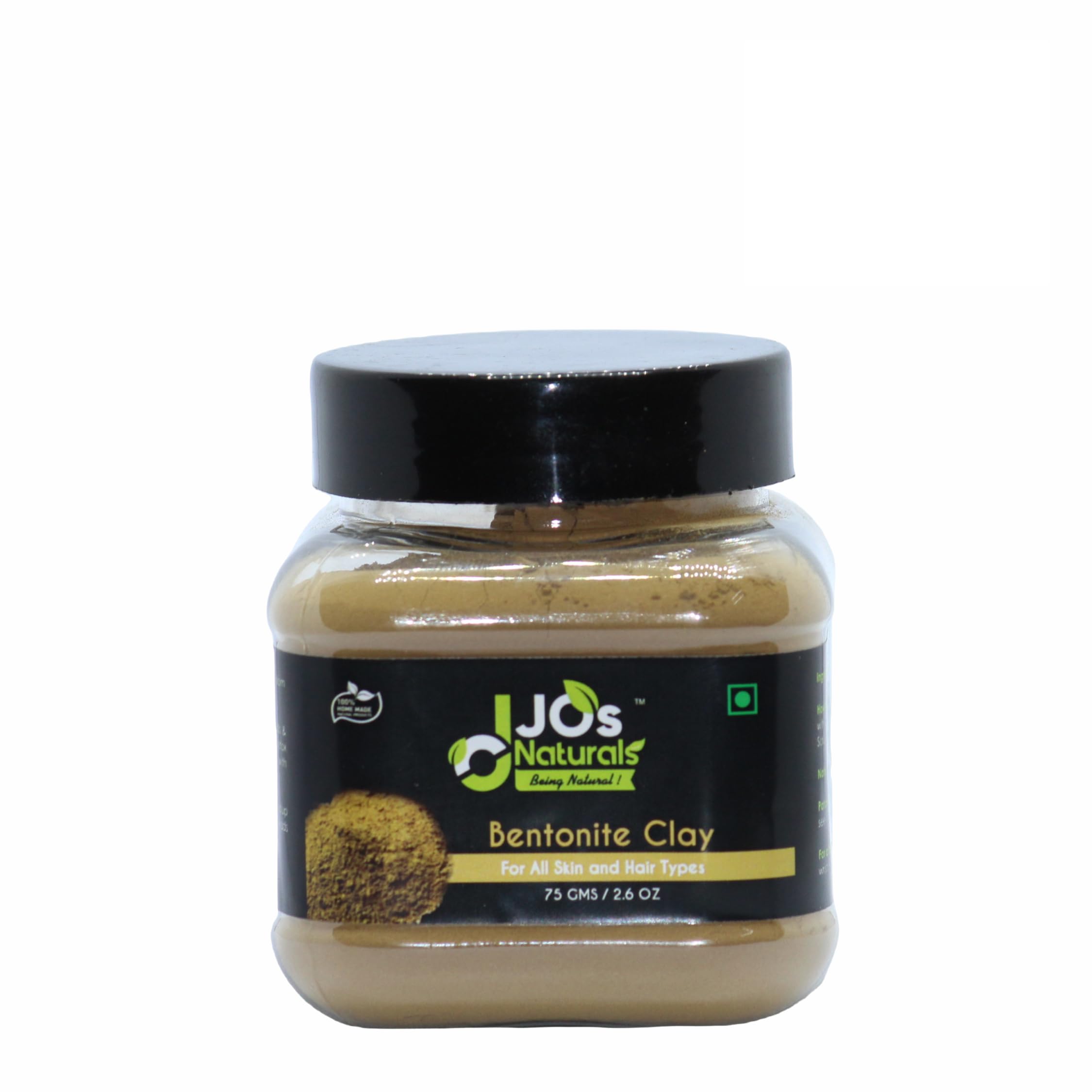 JO's Naturals 100% Natural Bentonite clay Powder For face and Hair (75 gms,pack of 1)