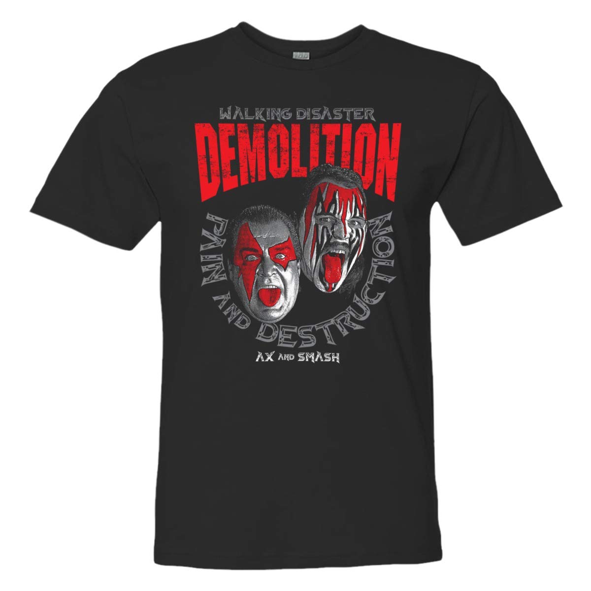 Pro Wrestling TeesMens Unisex Demolition Pain and Destruction HQ Wrestling Tee Shirt