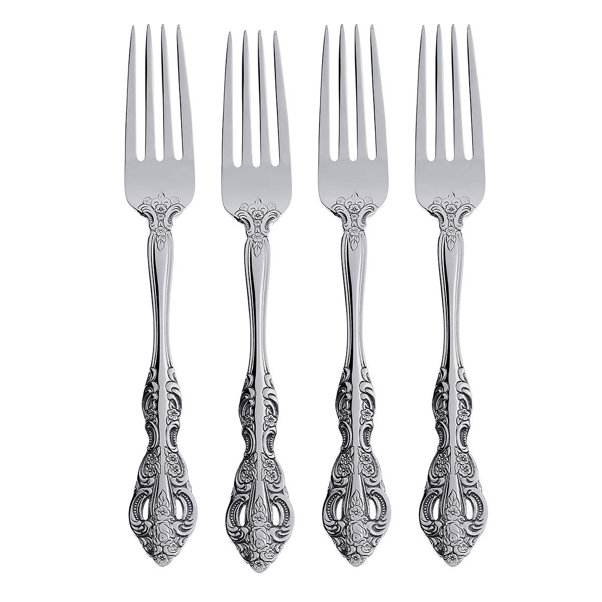 OneidaMichelangelo Fine Flatware Dinner Fork, Set of 4 , 18/10 Stainless Steel, Silverware Set, Dishwasher Safe