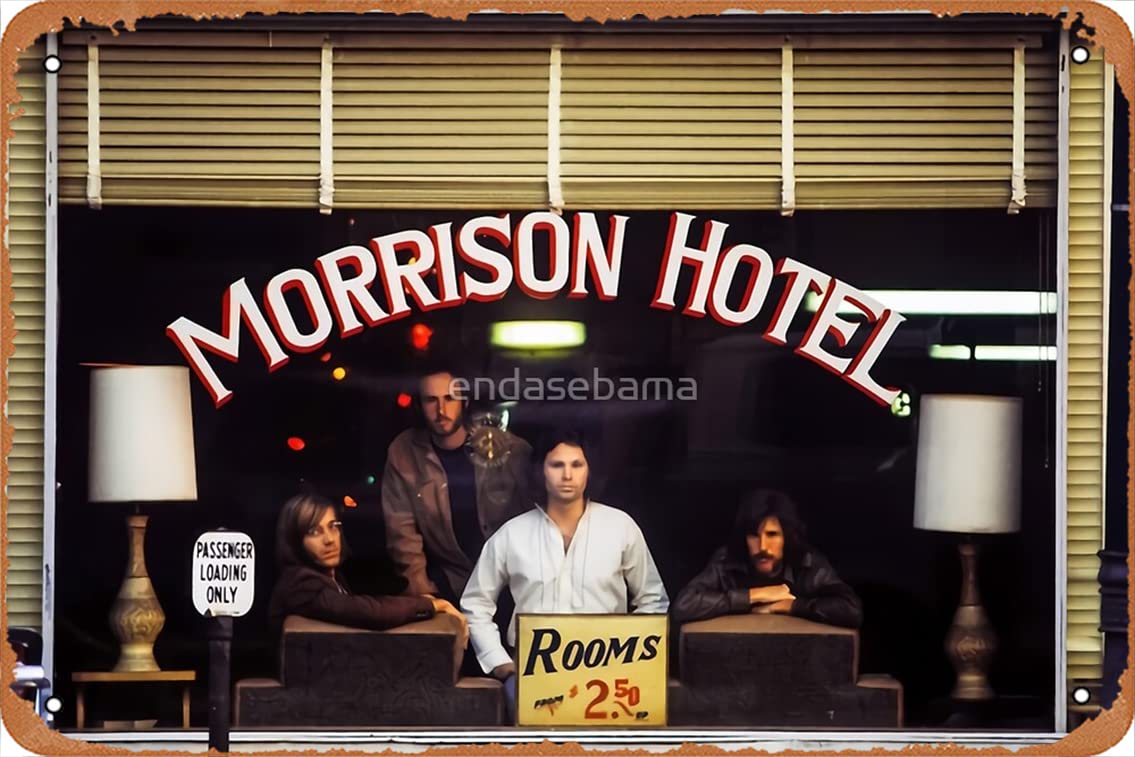 Yzixulet Morrison Hotel - Poster Retro Metal Tin Vintage Sign 12 X 8 Inch Home Bar Man Cave Wall Decor