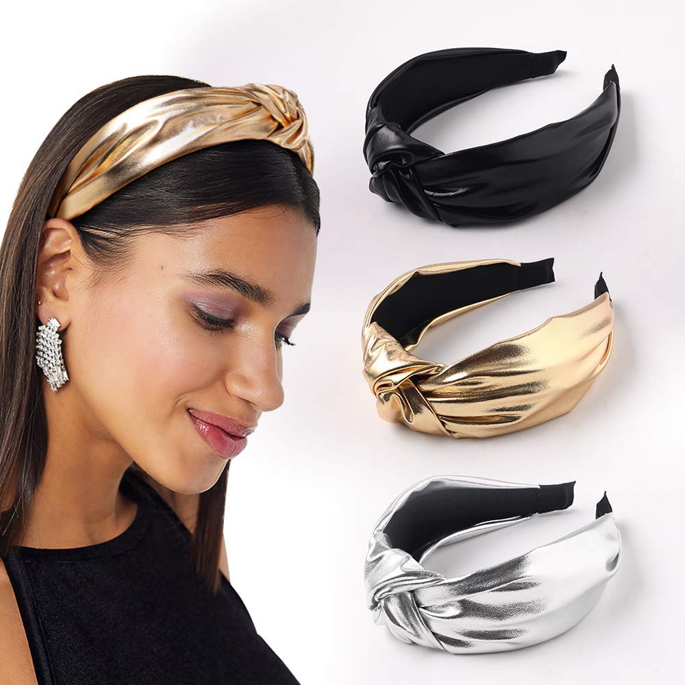 Ivyu Headbands Women Hair Head Band- Knotted Wide Turban headband Fashion Cute Hairbands Hair Accessories for Girls and Women (YHHFG-017)