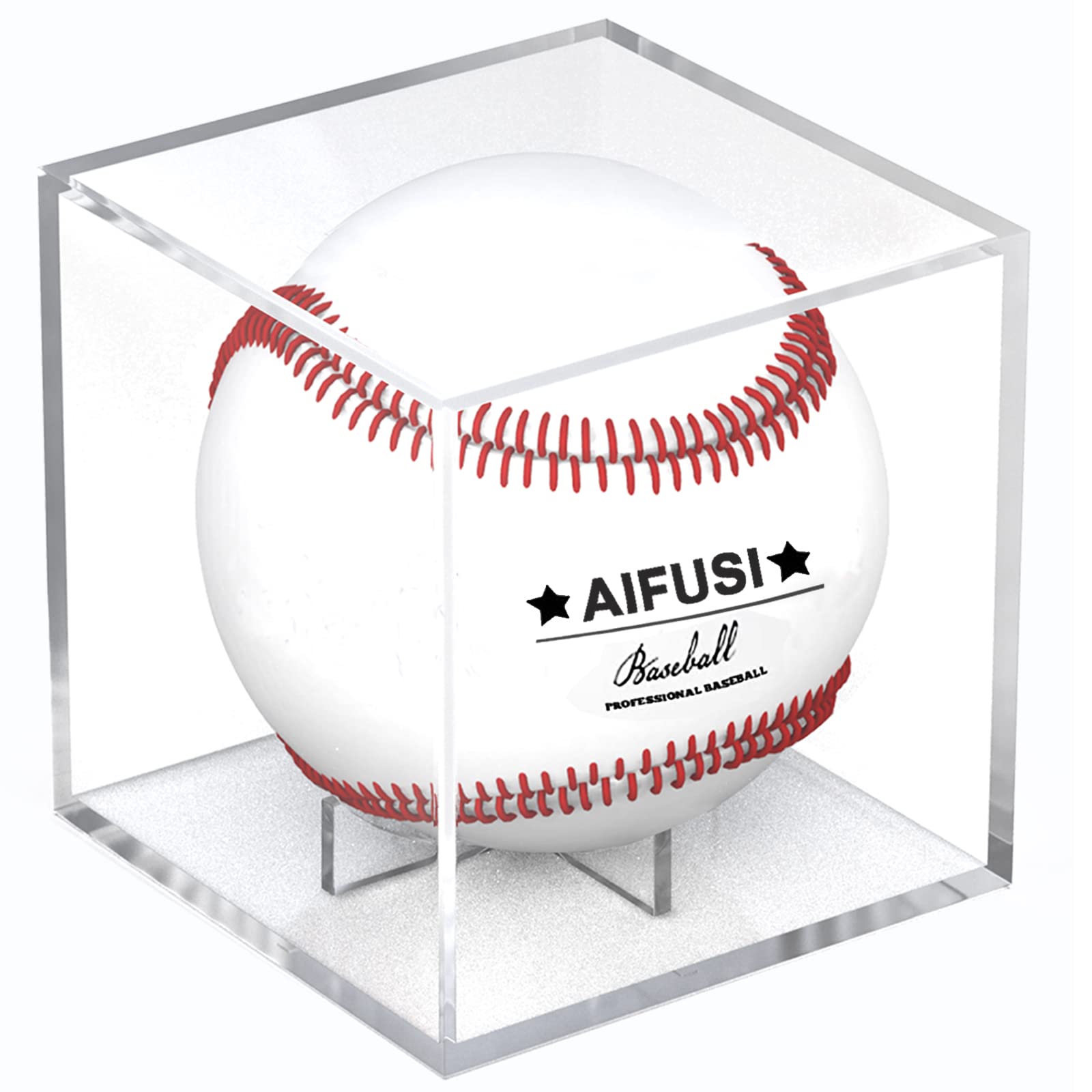 AIFUSI UV Protected Acrylic Baseball Display Case Transparent Square Storage Box for Sports Souvenirs