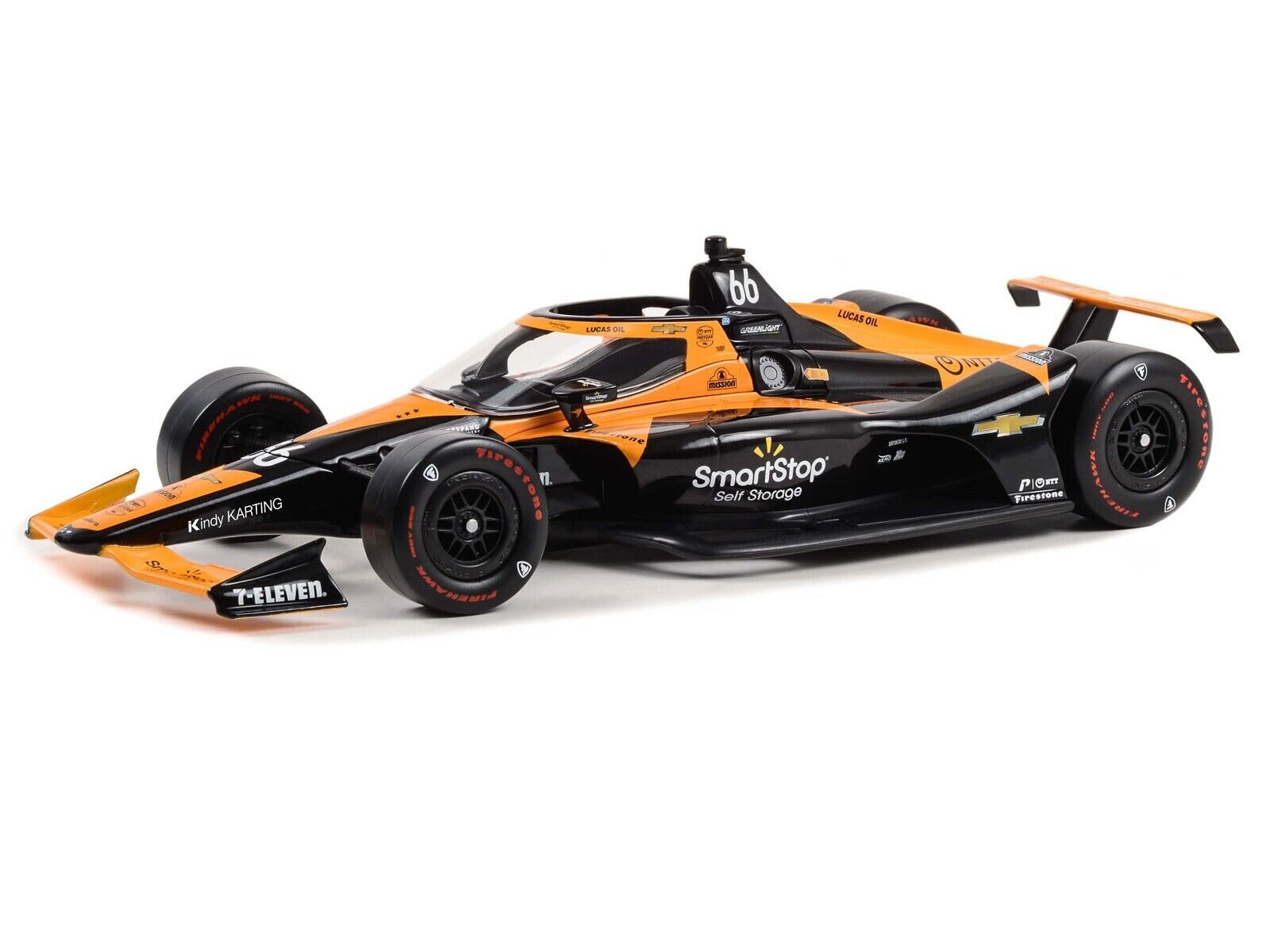 Dallara IndyCar #66 Tony Kanaan SmartStop Self Storage Arrow Final Indianapolis 500 Start NTT IndyCar Series (2023) 1/18 Diecast Model Car by Greenlight 11220