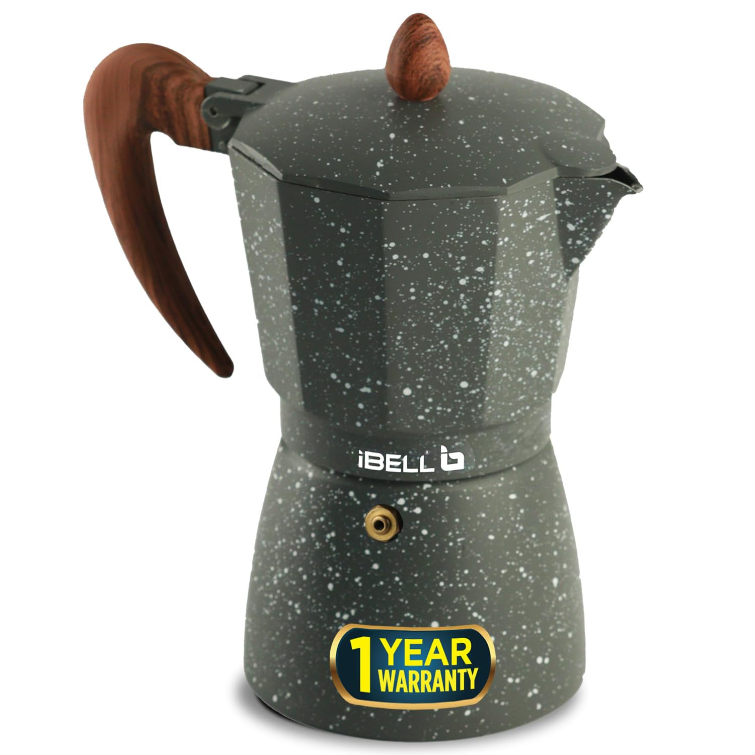 IBELL MP6450S Classic 6 Cup Moka Pot Espresso Maker/Percolator/filter Coffee Maker, Italian Espresso - Grey